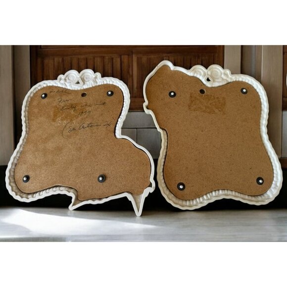 Vintage Homco Bird Wall Mirrors Set Of 2 White Framed - Picture 6 of 10